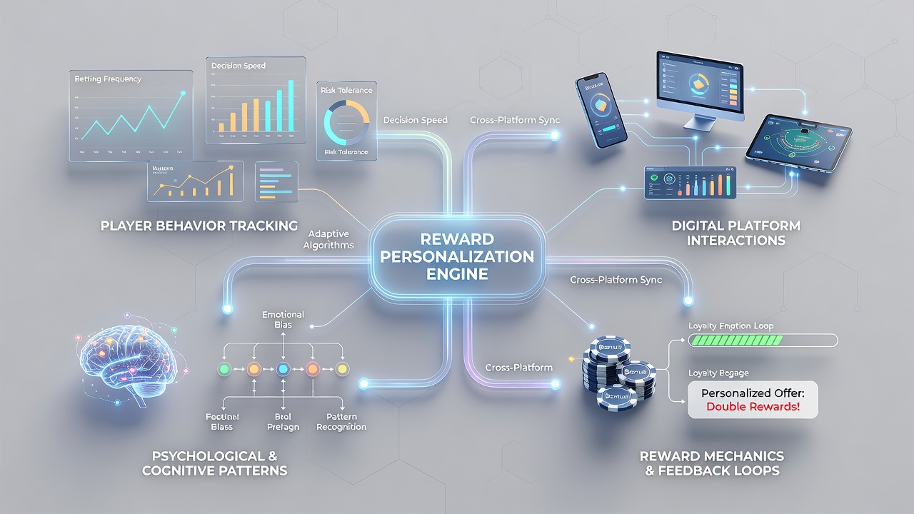 Analytics dashboard displaying player segmentation clusters and personalized blackjack reward tiers across multiple devices