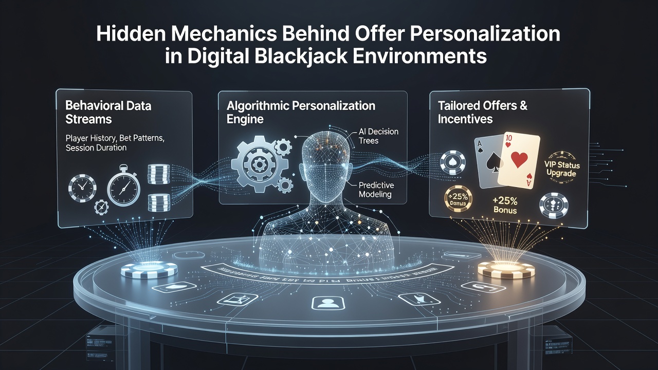 Digital blackjack interface showing personalized bonus notifications on a tablet screen