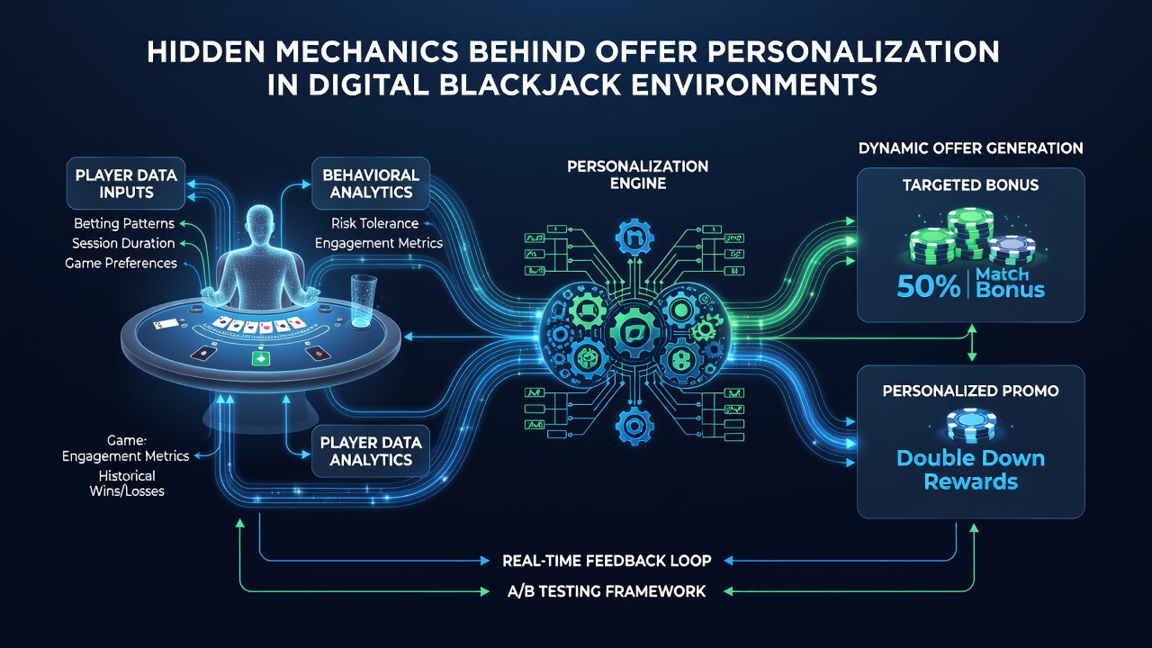 Analytics dashboard displaying player segmentation and bonus personalization metrics for blackjack operators