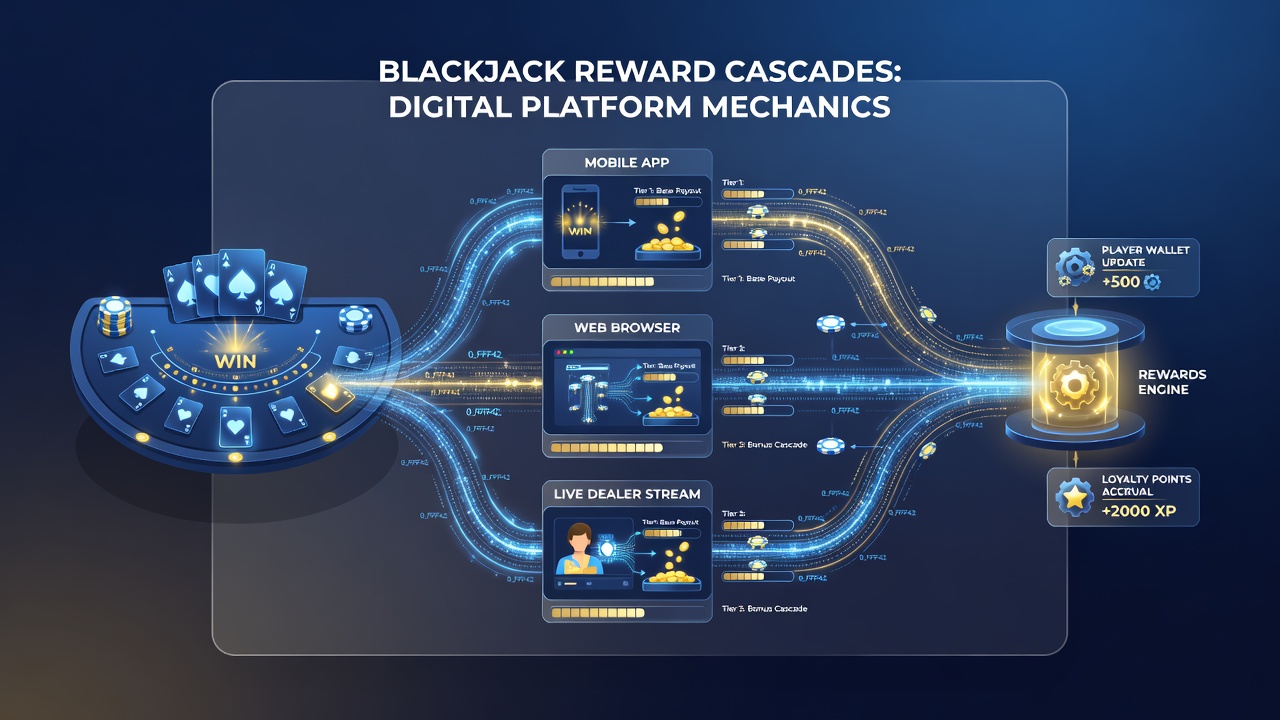 Analytics dashboard illustrating blackjack player segmentation and reward cascade customization