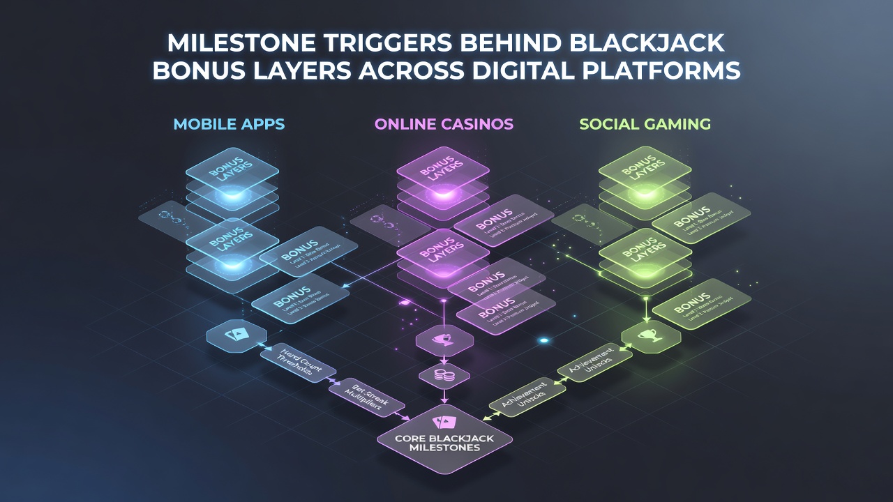 Analytics dashboard illustrating blackjack bonus layer progression and milestone data points
