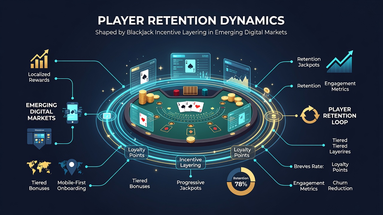 Analytics dashboard displaying retention trends tied to blackjack incentive layers