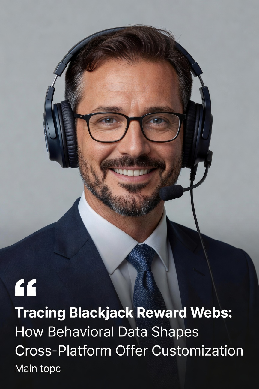 Diagram showing behavioral data flow from player actions into customized blackjack offers across mobile, online, and live platforms