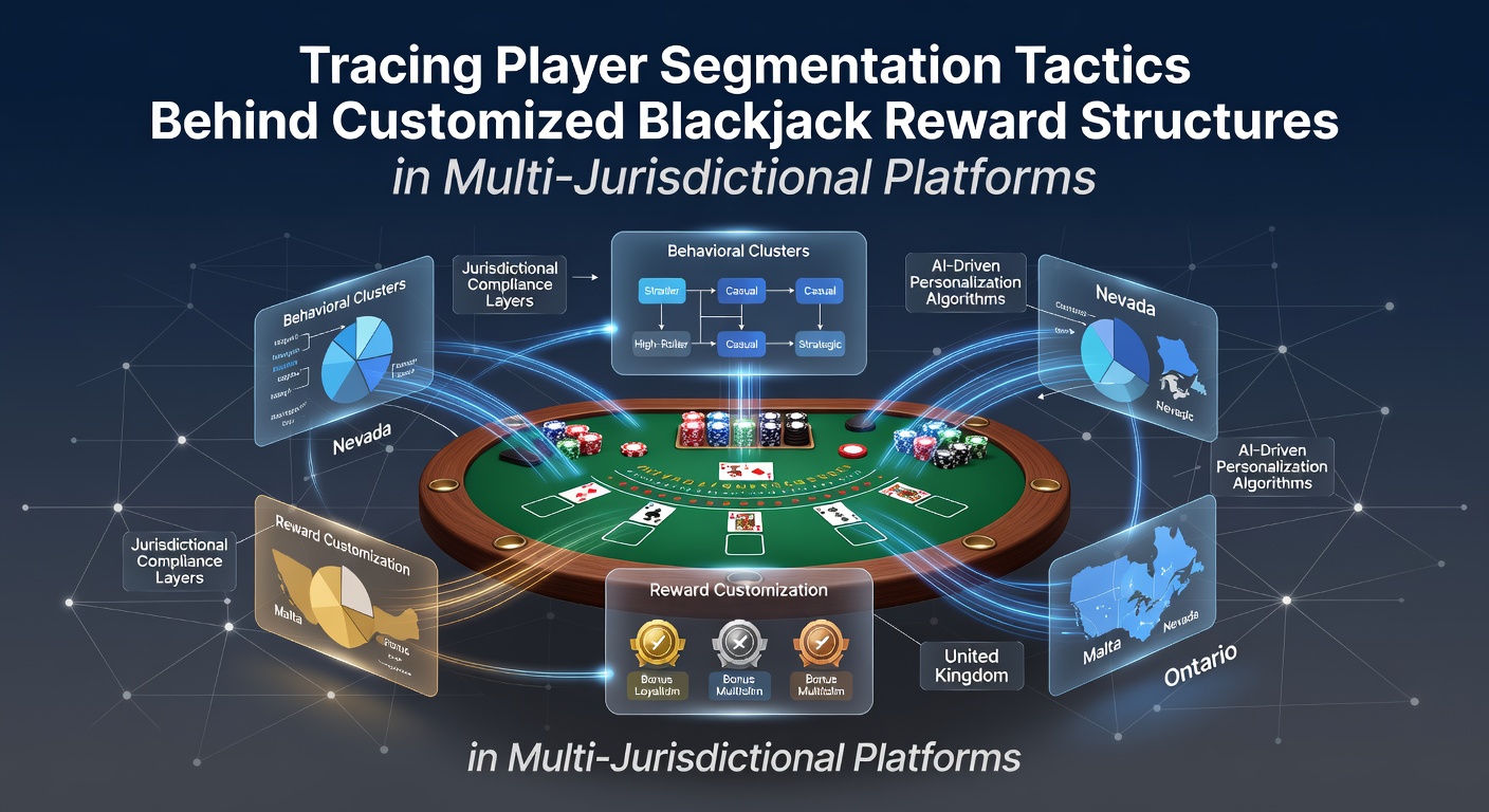 Diagram showing player segmentation layers in blackjack reward systems across different regulatory zones